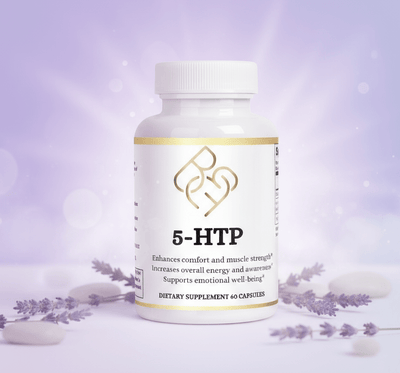 5 - HTP Mood Boost Capsules - Natural Support for Stress & Anxiety - Body Beauty Fit By Amber