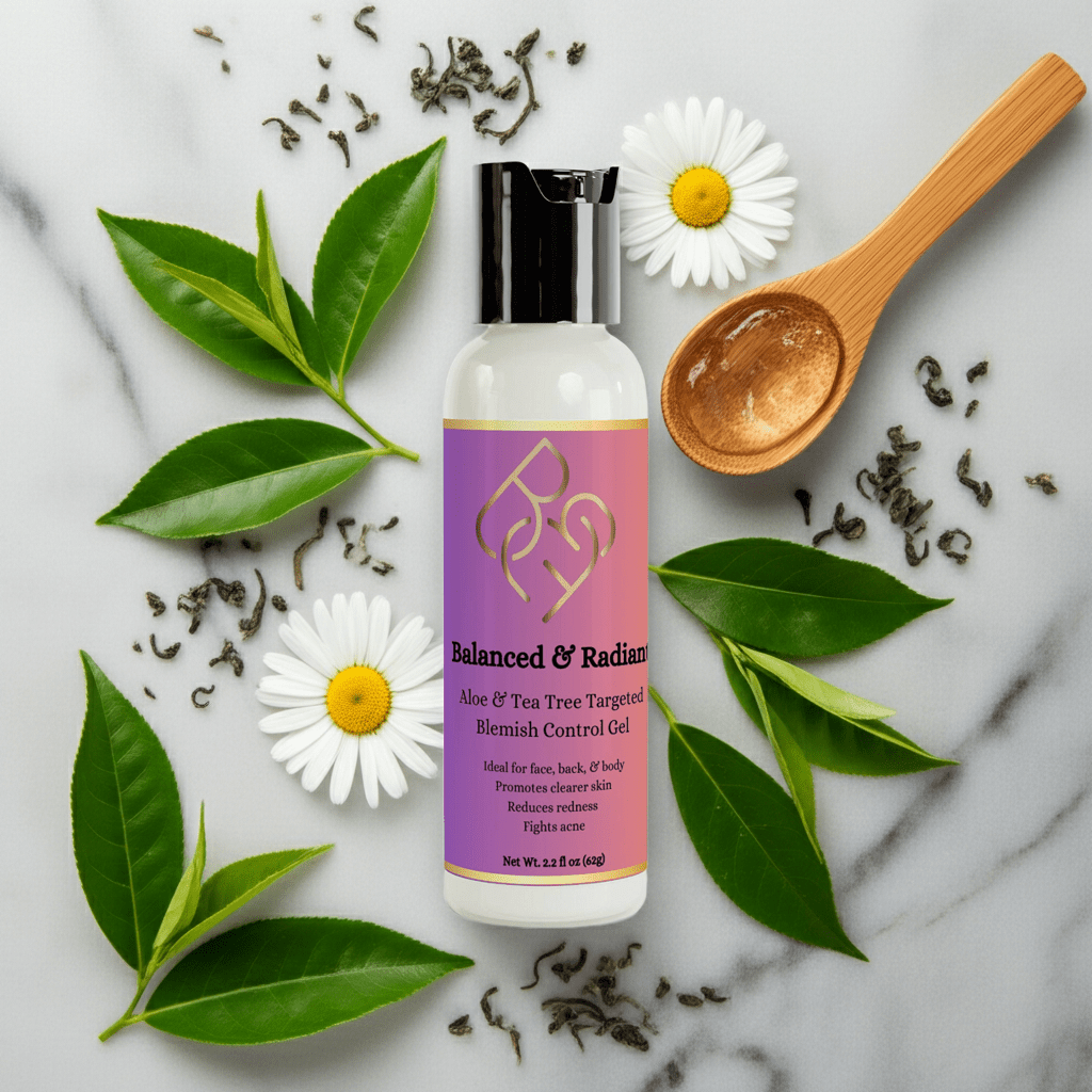 Balanced & Radiant Aloe & Tea Tree Targeted Blemish Control Gel 2.2oz - Body Beauty Fit By Amber