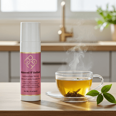 Balanced & Radiant Antioxidant Serum Infused with Green Tea 1oz. - Body Beauty Fit By Amber