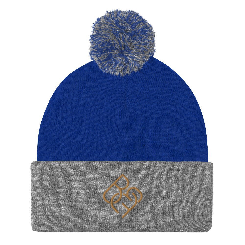 BBF Puff Beanie (Gold Logo) - Body Beauty Fit By Amber