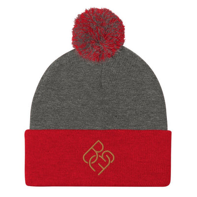 BBF Puff Beanie (Gold Logo) - Body Beauty Fit By Amber