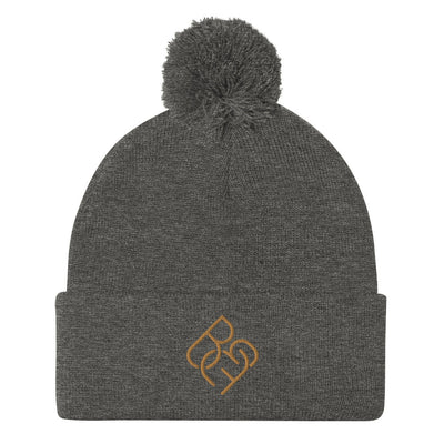 BBF Puff Beanie (Gold Logo) - Body Beauty Fit By Amber
