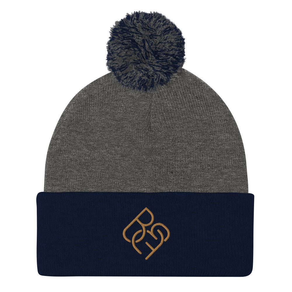 BBF Puff Beanie (Gold Logo) - Body Beauty Fit By Amber