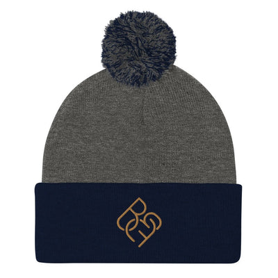 BBF Puff Beanie (Gold Logo) - Body Beauty Fit By Amber