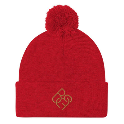 BBF Puff Beanie (Gold Logo) - Body Beauty Fit By Amber