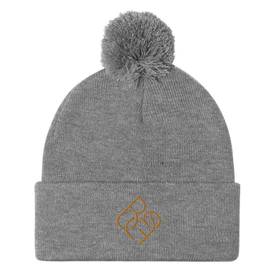 BBF Puff Beanie (Gold Logo) - Body Beauty Fit By Amber