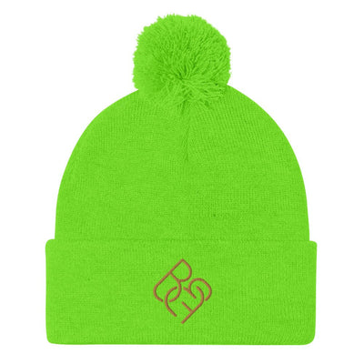 BBF Puff Beanie (Gold Logo) - Body Beauty Fit By Amber