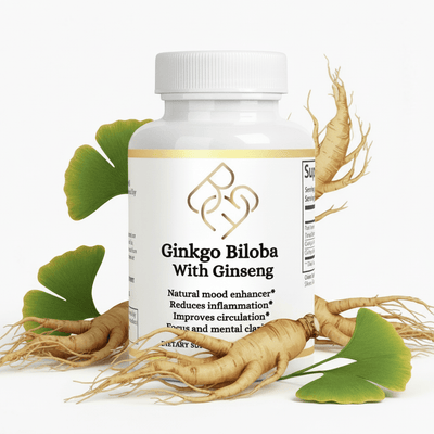 Ginkgo Biloba with Ginseng - 60 Capsules - Body Beauty Fit By Amber