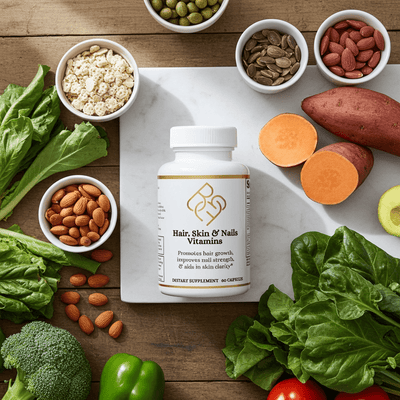 Hair, Skin & Nails Supplement – 60 Capsules - Body Beauty Fit By Amber