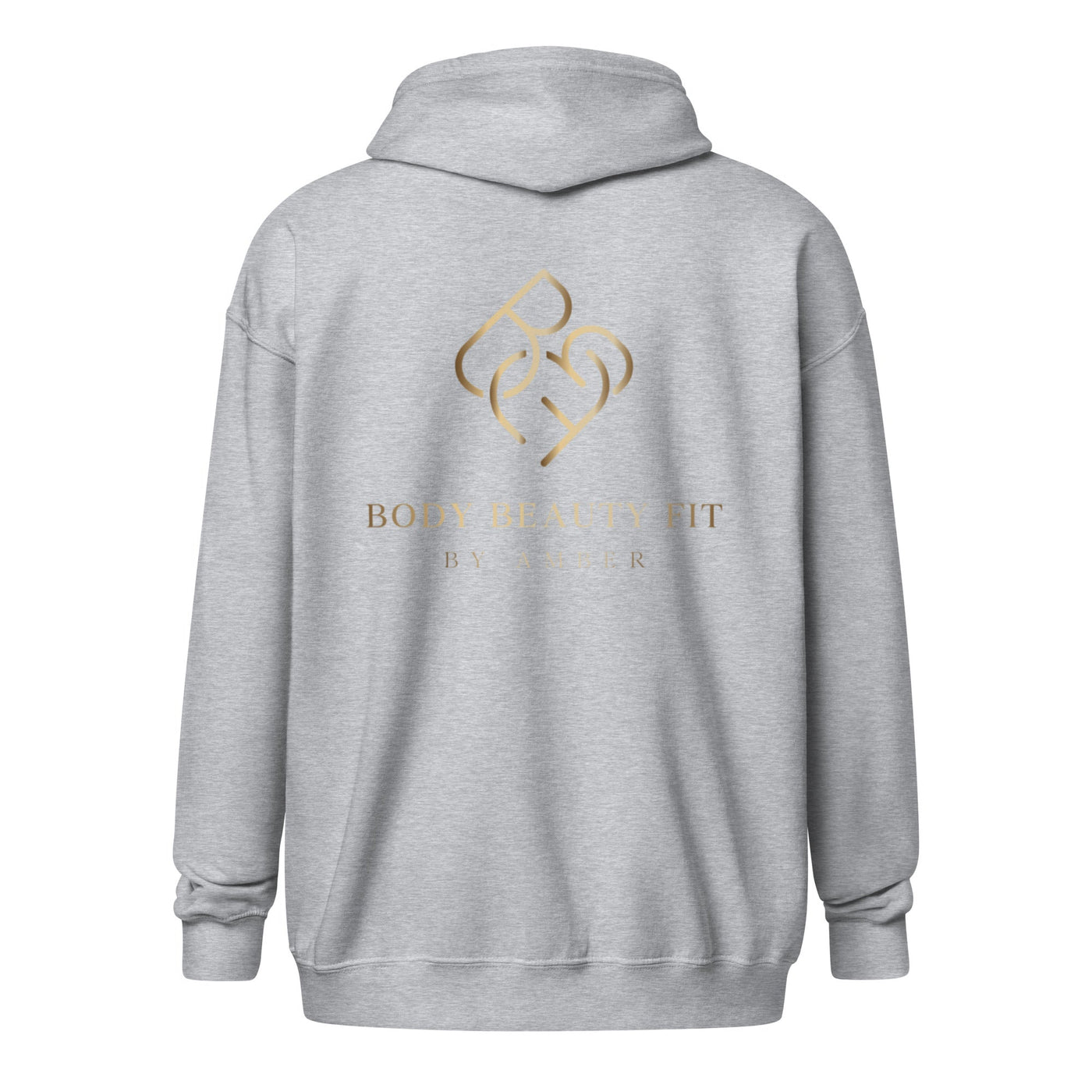 Heavy Blend Zip Jacket (Gold Logo) - Body Beauty Fit By Amber