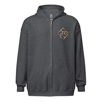 Heavy Blend Zip Jacket (Gold Logo) - Body Beauty Fit By Amber