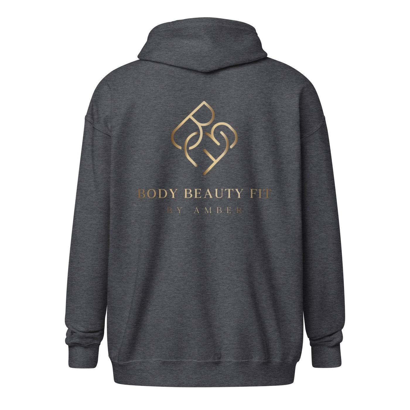 Heavy Blend Zip Jacket (Gold Logo) - Body Beauty Fit By Amber