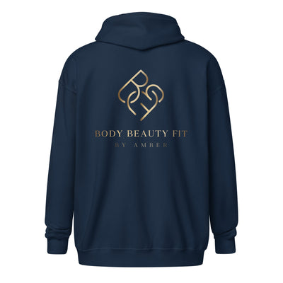 Heavy Blend Zip Jacket (Gold Logo) - Body Beauty Fit By Amber