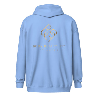 Heavy Blend Zip Jacket (Gold Logo) - Body Beauty Fit By Amber