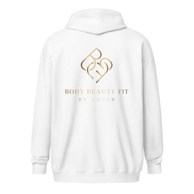 Heavy Blend Zip Jacket (Gold Logo) - Body Beauty Fit By Amber