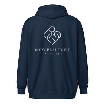 Heavy Blend Zip Jacket (Silver Logo) - Body Beauty Fit By Amber