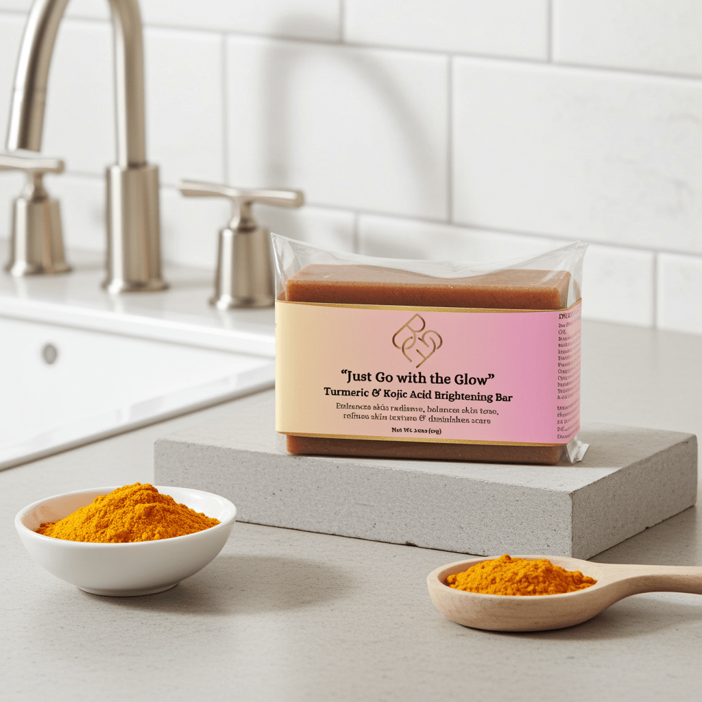 "Just Go with the Glow" - Brightening Bar with Turmeric & Kojic Acid - Body Beauty Fit By Amber