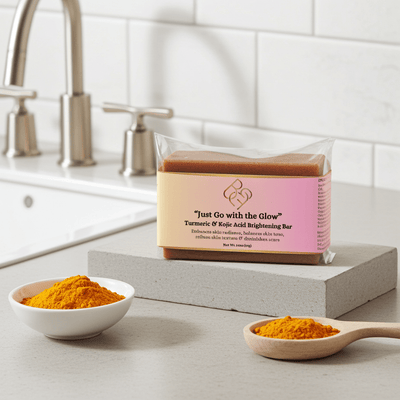 "Just Go with the Glow" - Brightening Bar with Turmeric & Kojic Acid - Body Beauty Fit By Amber