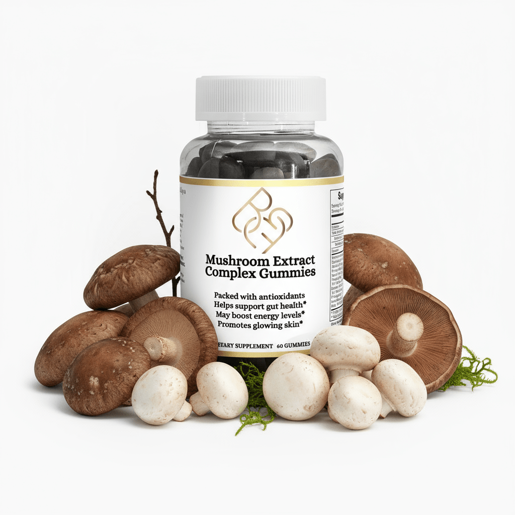 Mushroom Extract Gummies – Raspberry Flavor – 60 Count - Body Beauty Fit By Amber