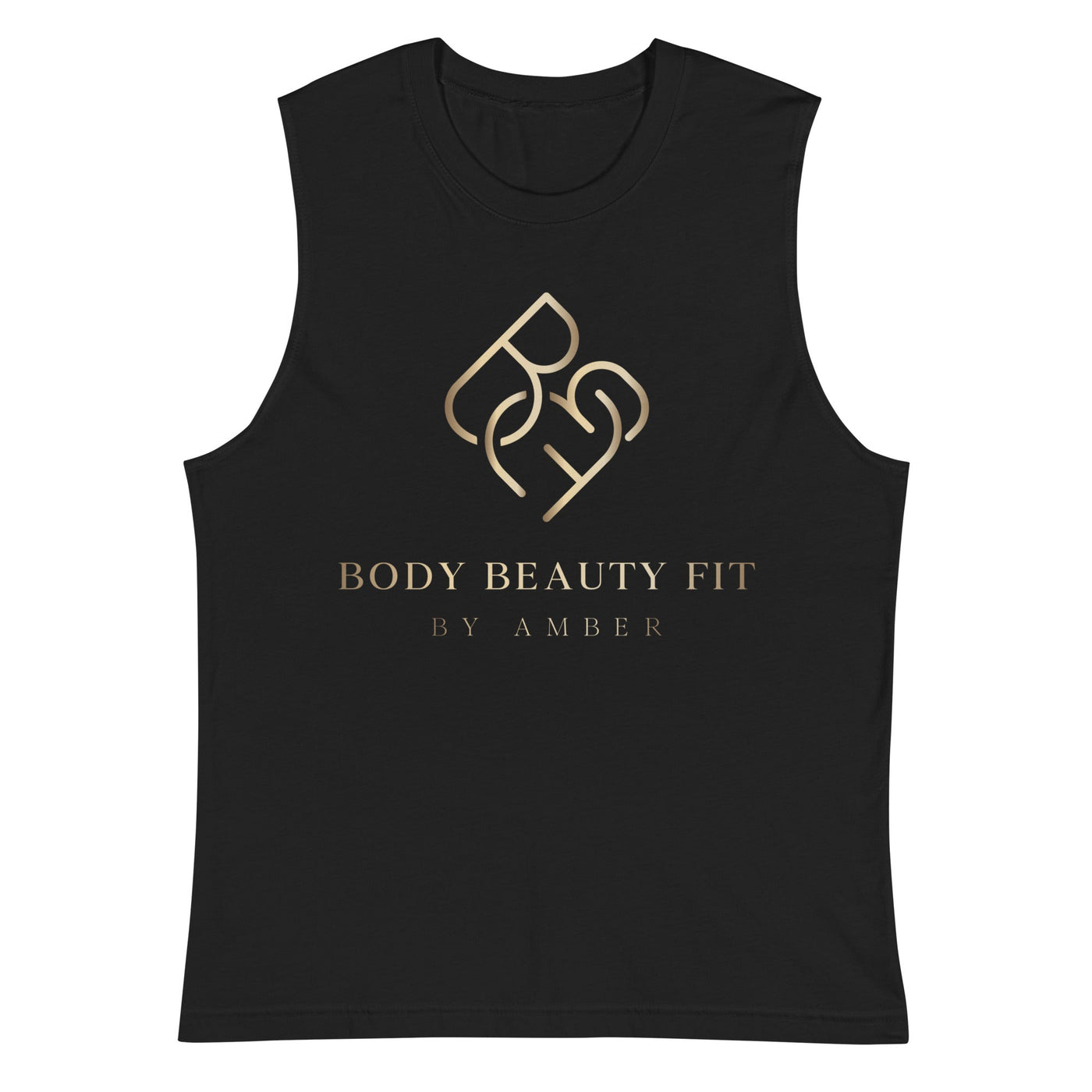 Sleeveless Tank (Gold Slogan) - Body Beauty Fit By Amber
