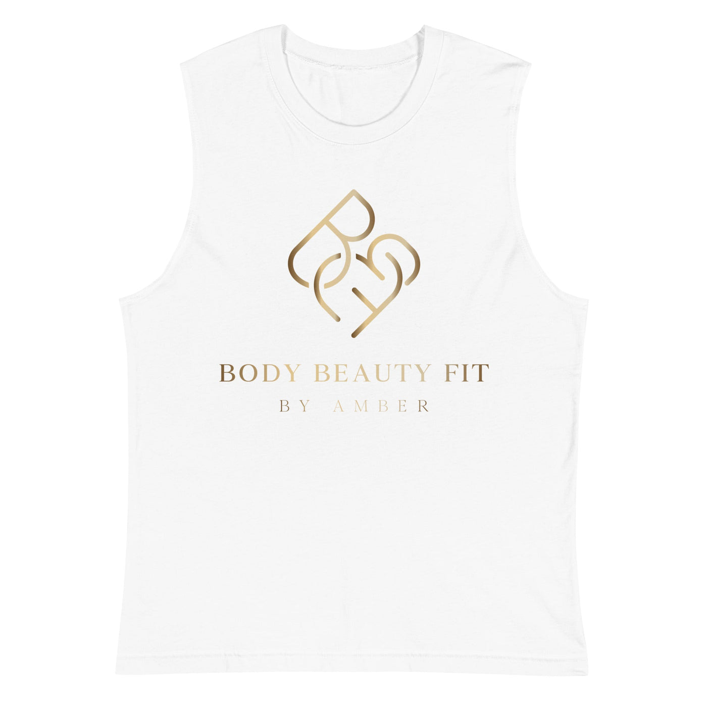 Sleeveless Tank (Gold Slogan) - Body Beauty Fit By Amber
