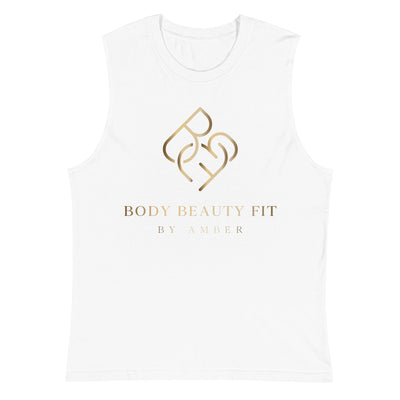Sleeveless Tank (Gold Slogan) - Body Beauty Fit By Amber