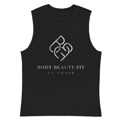 Sleeveless Tank (Silver Slogan) - Body Beauty Fit By Amber