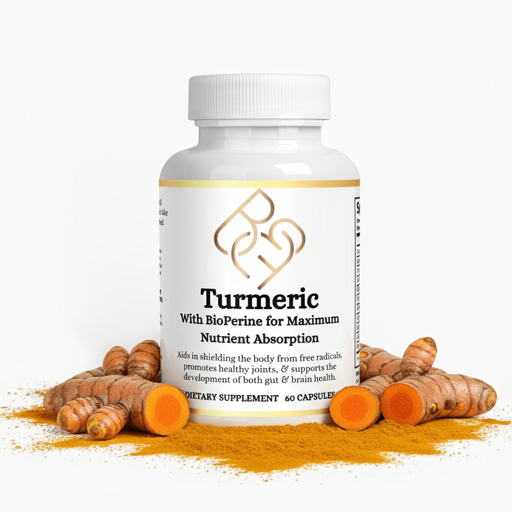 Turmeric with BioPerine - 60 Capsules - Body Beauty Fit By Amber
