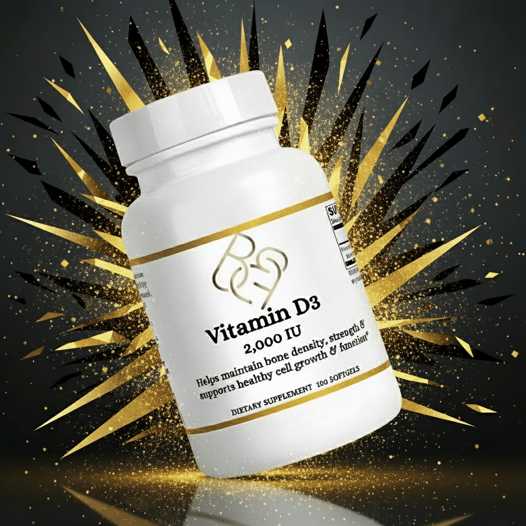 Vitamin D3 2,000 IU – 100 Softgels (100 - Day Supply) - Body Beauty Fit By Amber