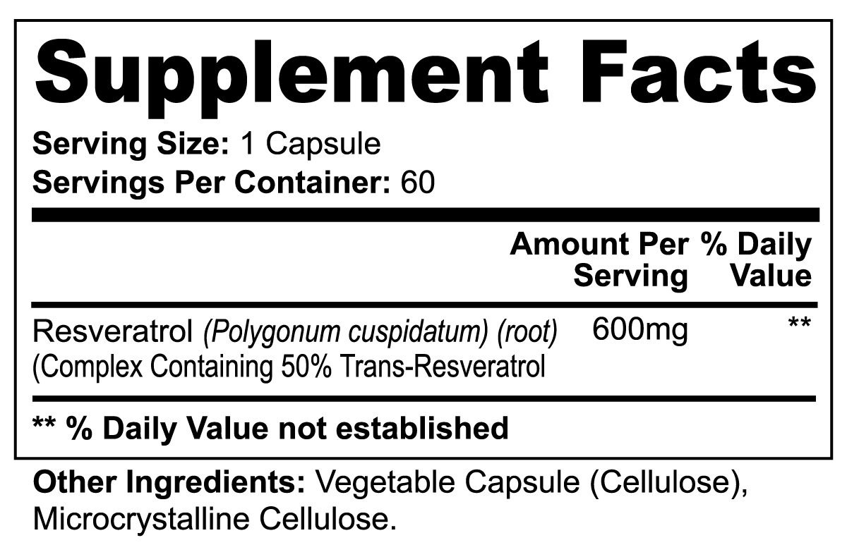 Resveratrol 600mg - Body Beauty Fit By Amber