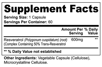 Resveratrol 600mg - Body Beauty Fit By Amber